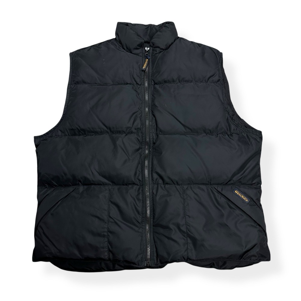 Woolrich John‎ Rich & Bros Black Down Vest Nylon Puffer Outdoor Women's Size XL
